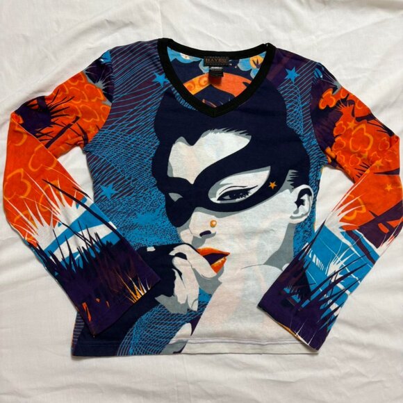Hayes graphic long sleeve top with a bold graphic print - Picture 2 of 6